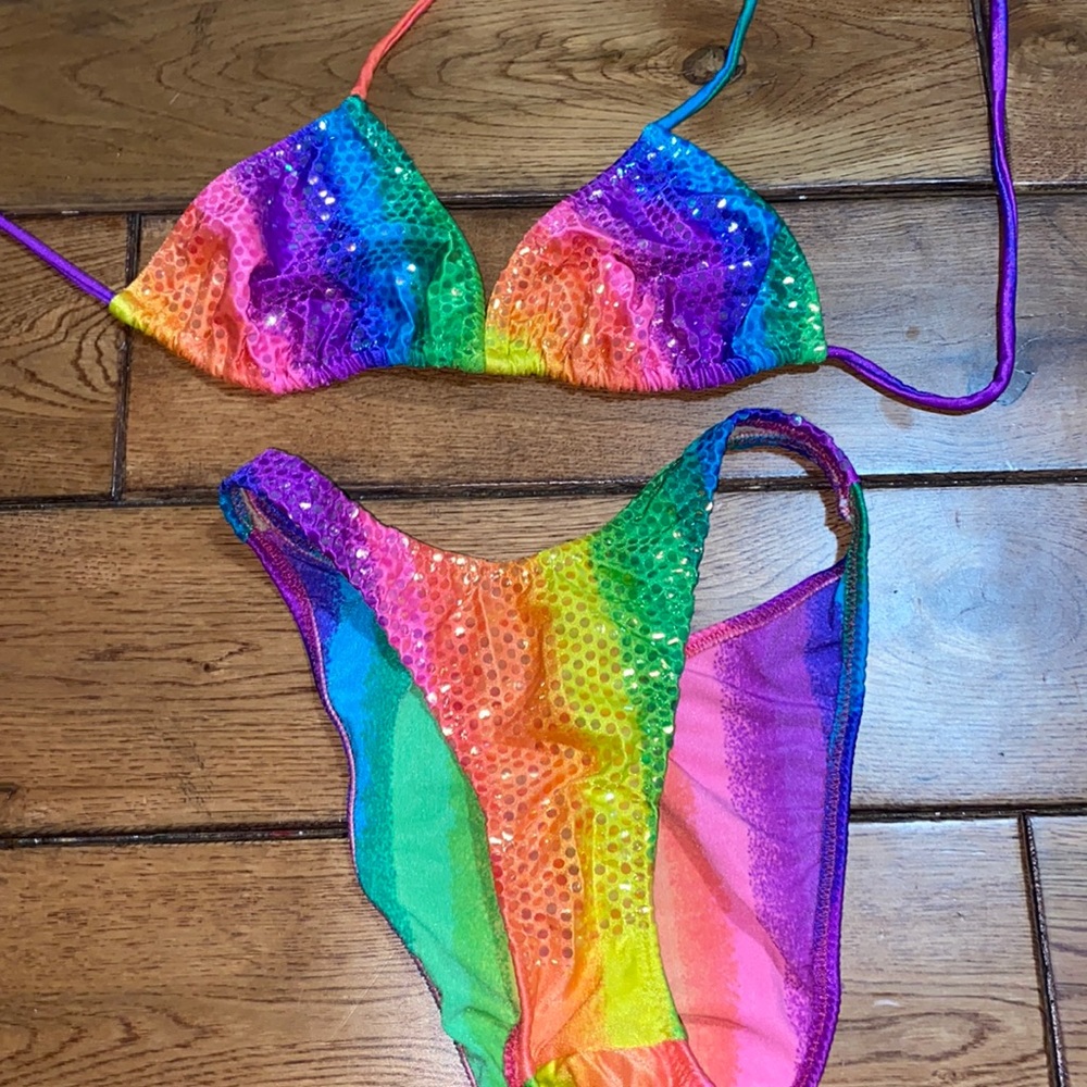 Sparkly Pride bathing suit set